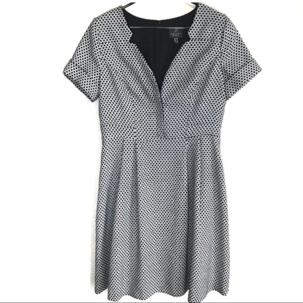Adrianna Papell Black and White Polka Dot Dress